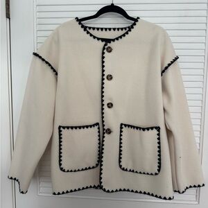 Commense Cream Jacket with Black Trim